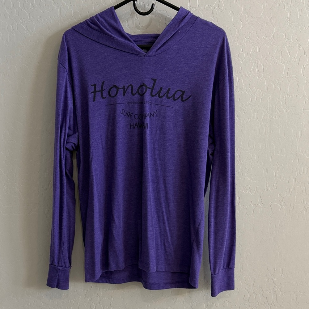 Purple Hooded Long Sleeve Tee size large by Honolulu Surf Company